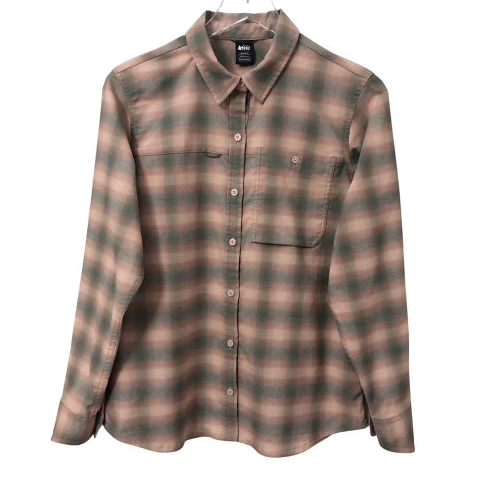 REI | Plaid Long Sleeve Button Up Hiking Shirt Medium